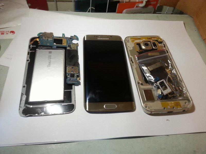 高雄 鳳山 現貨原拆 三星 Samsung Galaxy S6 edge G9250 曲面液晶總成帶框金色 維修材料