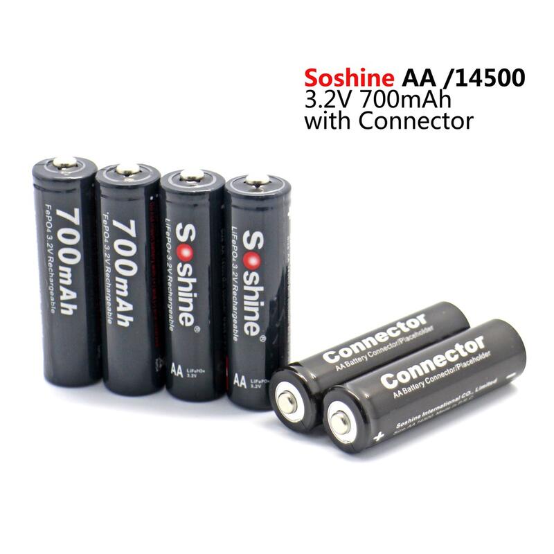 ✅14500 3.2V 磷酸鐵鋰電池 AA 3號電池 容量700mAh 鐵鋰電池 4個附2個占位筒