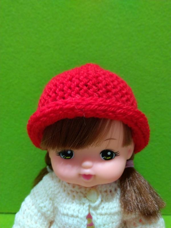 【小美樂】自製全手工衣飾配件(不含娃娃)~~浪漫紅捲毛帽(亮紅色)