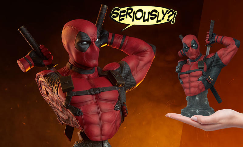 （售完，請勿下標）Sideshow BenToy MARVEL漫威英雄 Deadpool 死侍半身雕像SC-400346