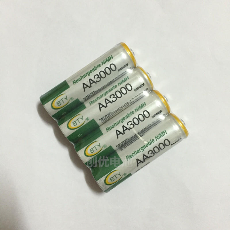 全新  4顆1組 3號 充電電池 BTY 3000 1.2V Ni/MH 鎳氫充電電池 AA  電池 大容量