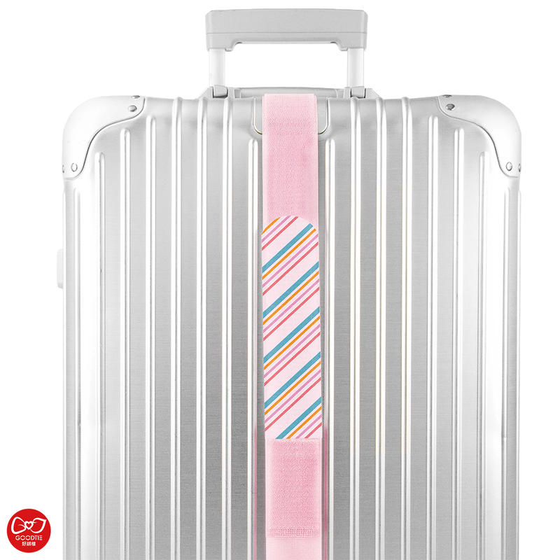 【創意生活】粉紅條紋 可收納行李帶 5*215公分 / 行李帶 / 行李綁帶 / 行李束帶