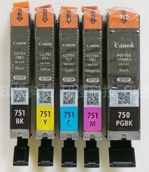 CANON 原廠裸裝墨水匣 PGI-750BK/CLI-751 BK/C/M/Y(藍、紅單顆400,黑色單顆430元)