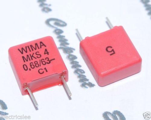 德國WIMA MKS4 0.68uF(680nF) 63V 5% 腳距:7.5mm 金屬膜電容 1顆1標