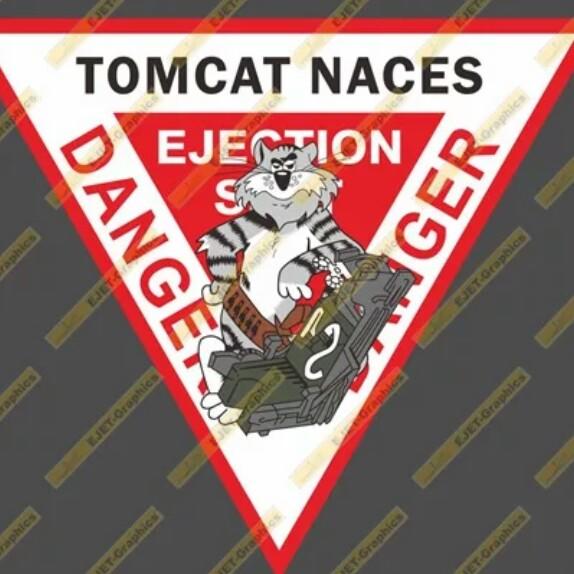 【崇武--CWI】防水防曬貼紙 “F-14 Tom Cat NACES” 彈射座椅警告標示 寬105mm 現貨