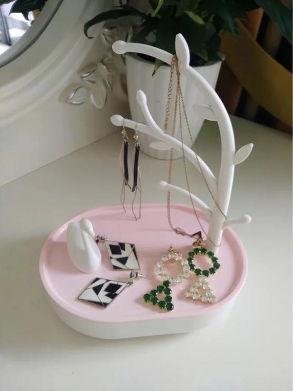 全新 現貨 飾品盒 天鵝 收納 首飾 項鍊 耳環 粉紅 展示架 北歐 戒指 掛 珠寶盒 天鵝湖 質感 樹 分類 家居擺飾