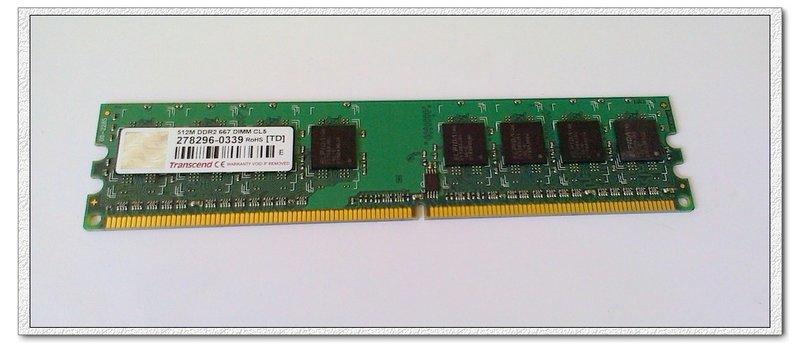 Transcend 創見 DDR2 667(PC2-5300) 512MB / 單面 (二手良品/終身保固)桌上型電腦用