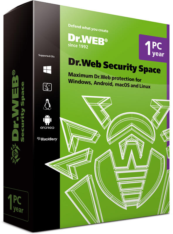 【Dr.Web大蜘蛛】電腦防毒軟體-SS全面防護1台/1年序號(含技術支援) 免費送手機防毒 非卡巴-Buy序號