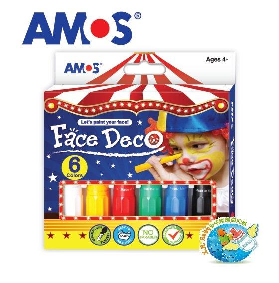 X.H. Baby【韓國 AMOS】Face Deco 6色兒童臉部彩繪蠟筆 萬聖節 口紅旋轉式設計 國際英文版 歐盟版