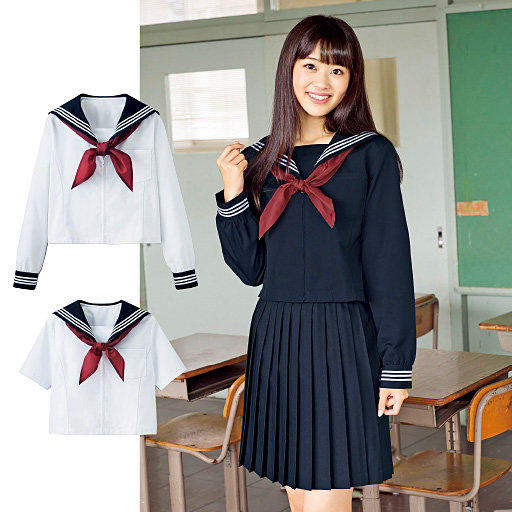 【Cupop日本高校制服代購】女生前開式水手服上衣(三種款式.超值版) TB-844
