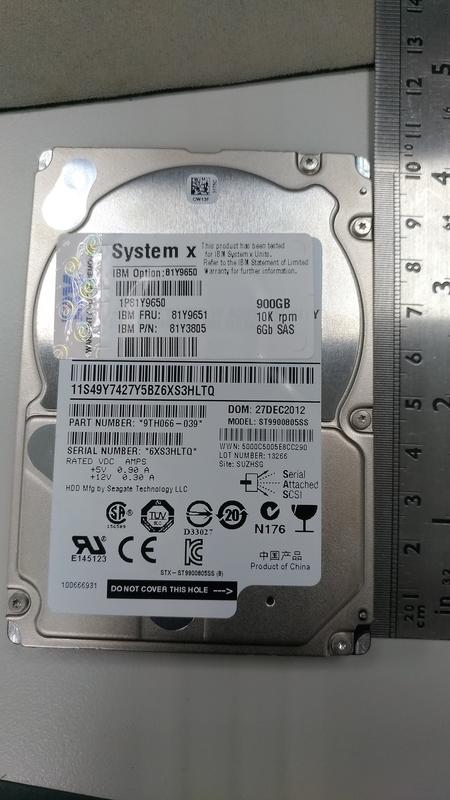 故障碟 IBM 81Y9651 900GB 10K SAS 2.5吋 ST9900805SS 不含TRAY 報廢報帳用