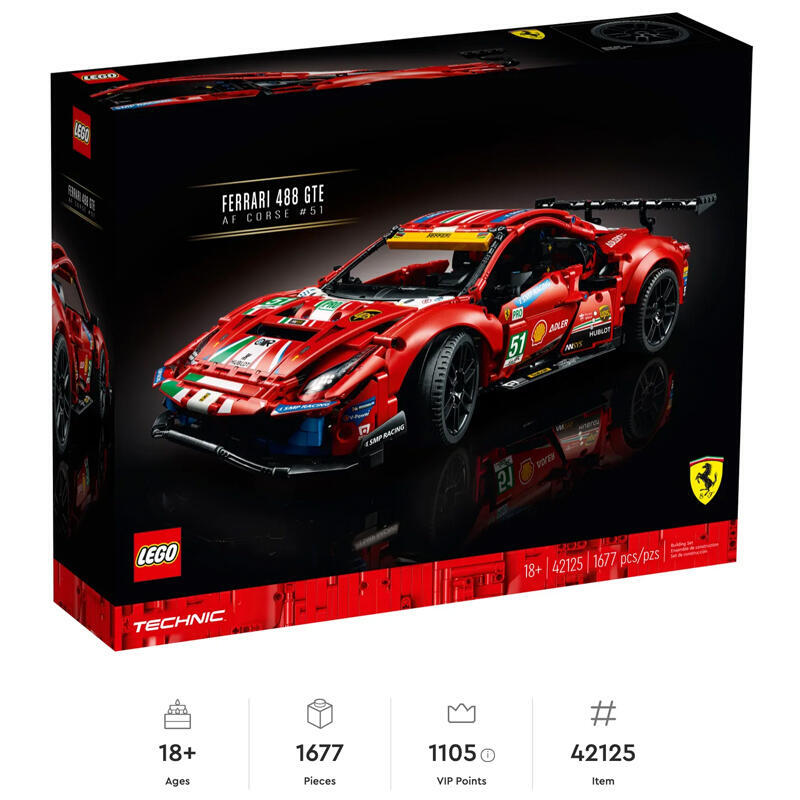 【LEGO】現貨 樂高積木 LEGO 42125 科技系列 紅色 法拉利 Ferrari 488 GTE 超跑 