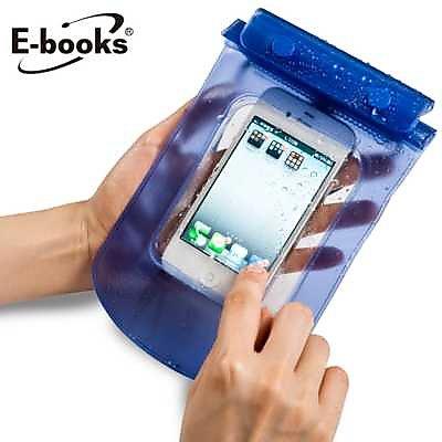 【文具通】E-books 中景 N1 智慧手機防水保護袋(通用型)藍 E-IPB006BL 