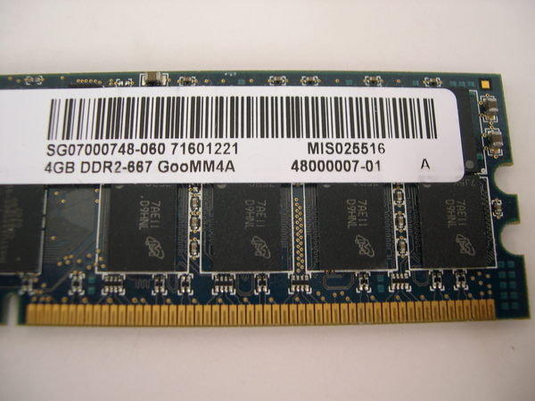奇夢達 MT 美光 4G伺服器用 DDR2 667 800 4G ECC REG 雙面 三重自取1支150元