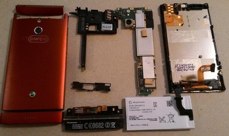 二手拆機良品  Sony Xperia P LT22i 主機板 電池 電源鍵排線 紅色外殼 中柱 話筒 售價見內文