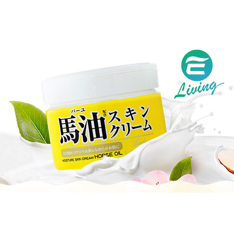 【易油網】日本原裝 馬油 LOSHI  乳霜 220g 保溼潤澤護膚霜#07742