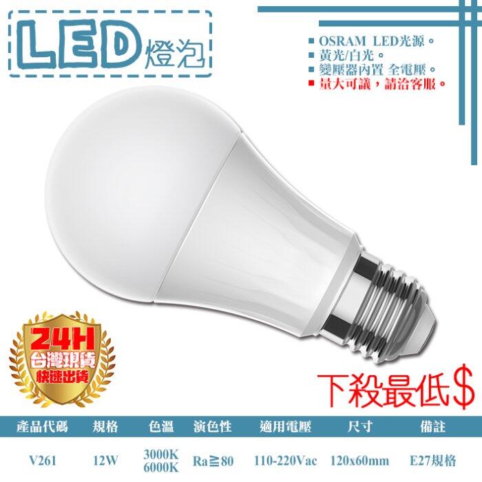 (團購10入)【基礎二館】(WUV261)LED-12W燈泡 E27頭 黃/白光 廣角球型 無藍光 不閃頻