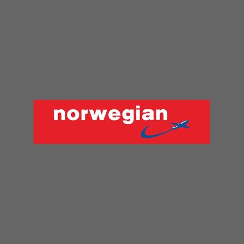 挪威航空 LOGO 橫幅 防水貼紙 筆電 行李箱 安全帽貼 尺寸120x30mm