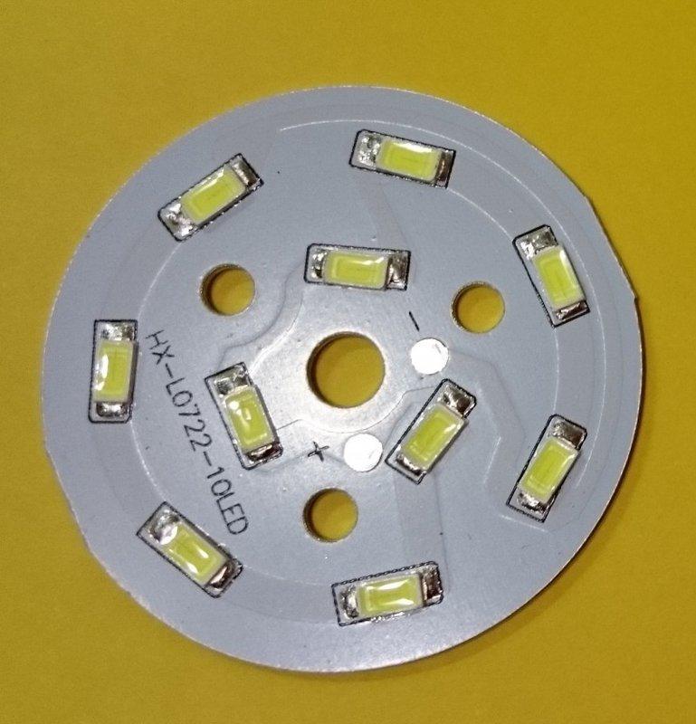 LED 5W 鋁基燈板 [ 0.5W*10 ] 5串2並 5730 新晶片 {白光} 維修 升級 DIY 的最愛