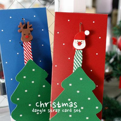 ◎。Bafa。◎ *現貨*韓國monopoly~ Christmas 聖誕老人與麋鹿 斜紋相機腕繩+卡片組