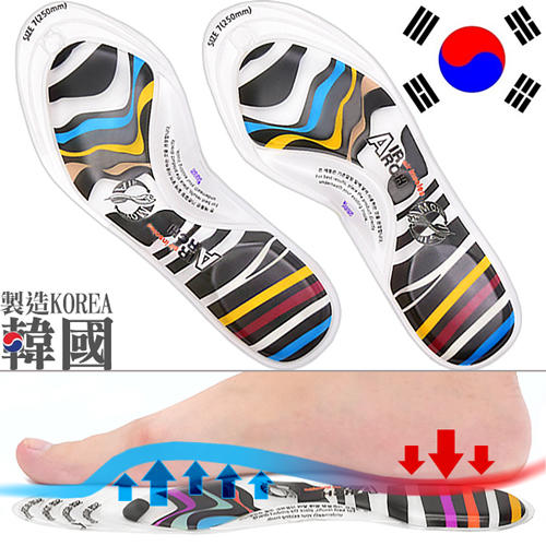 狂推薦K001-6406通用型AIR ARCH可裁剪氣拱鞋墊(韓國製造)減壓按摩鞋墊子.足弓支撐氣墊.增高墊隱形墊