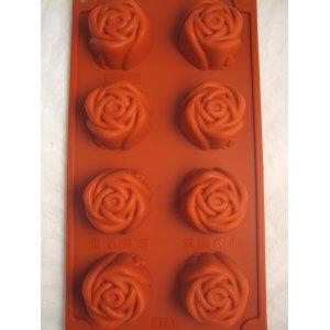 矽膠皂模28號-8入玫瑰-出清商品