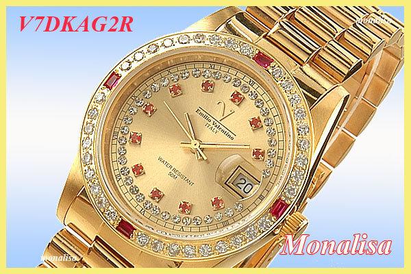 【蒙娜麗莎鐘錶】范倫鐵諾V7DKAG2R蠔式紅寶鑽滿天星鑽錶-結婚生日超商取貨付款