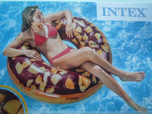 INTEX  原廠 甜甜圈充氣游泳圈 游泳 玩水 戲水 超吸睛 浮排  水上浮圈 水上浮島 溫泉可以用