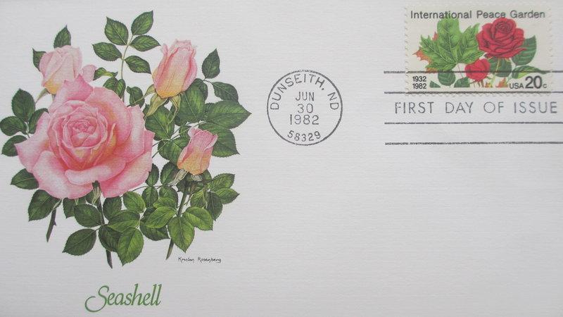 花卉植物--1982美國國際和平花園Internal Peace Garden紀念郵票首日封(三枚入-1)