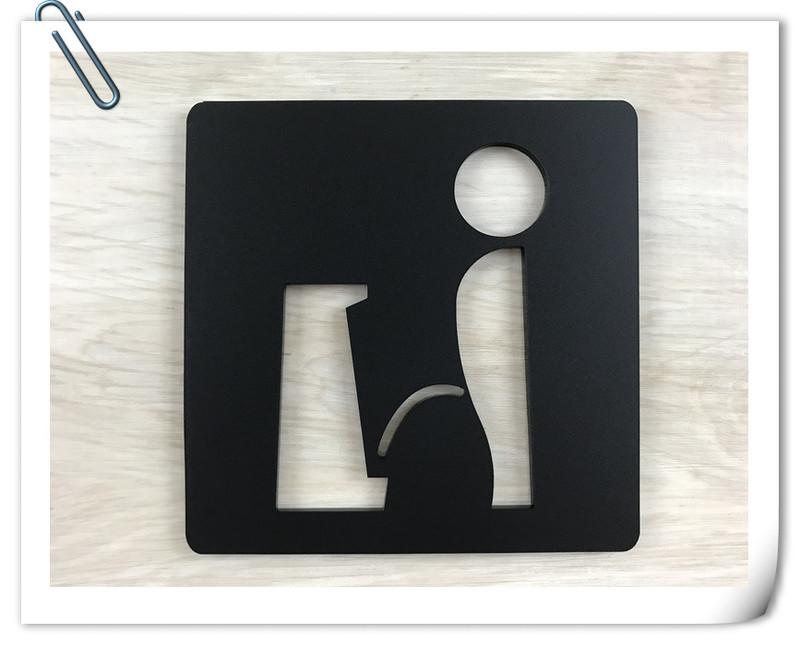【現貨】小便斗標示牌黑色壓克力指示牌 標誌告示 男女廁所 WC 便所 洗手間 款示:WC06或WW33✦幸運草文創✦