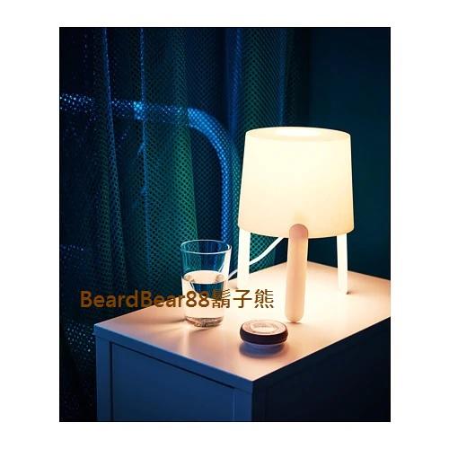 鬍子熊 IKEA代購~ 桌燈. 裝飾擺設檯燈小夜燈 (白色塑料) 輕巧易清潔 可為房間提供柔和溫馨的氣氛照明 TVARS
