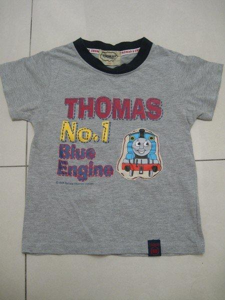 可愛湯瑪士灰色男童短袖T恤