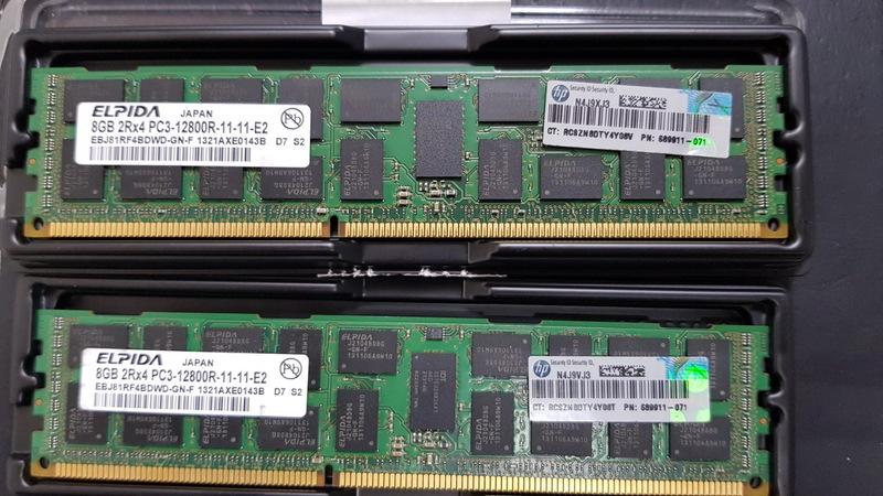 HP 伺服器專用記憶體 DLPIDA 8GB 2Rx4 PC3L-12800R-11-11-E2