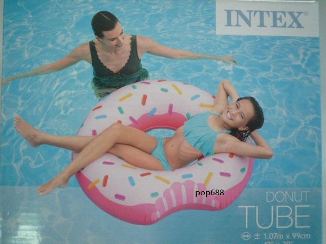 INTEX 原廠 甜甜圈充氣游泳圈 游泳 玩水 戲水 超吸睛 浮排  水上浮圈 水上浮島 溫泉可以用