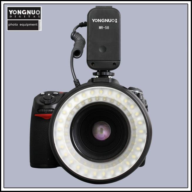 [相機聯盟] YONGNUO MR-58 環閃 七級亮度調整 LED閃光燈 環形燈 58顆LED燈 微距燈 可輔助對焦 外接電源 MR58 Canon Nikon