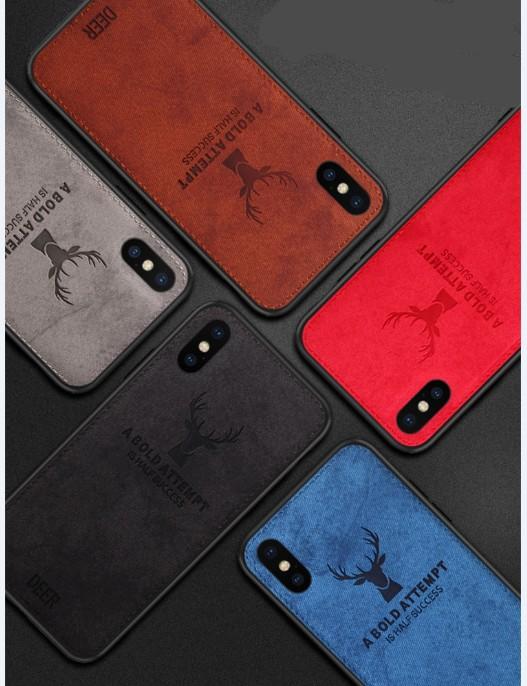 送滿版玻璃貼 復古麋鹿布紋手機殼 iPhone SE 2020