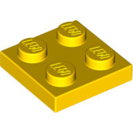 LEGO 302224 黃色 2x2 顆粒薄板