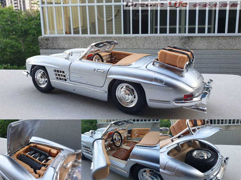 Bburago 精品】1/18 1957 Mercedes-Benz 300 SL Touring全新銀色~特惠