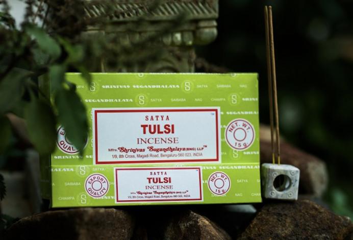 [綺異館] 印度香 賽巴巴 聖羅勒- 療癒舒壓 15g Satya tulsi  線香 另售印度皂