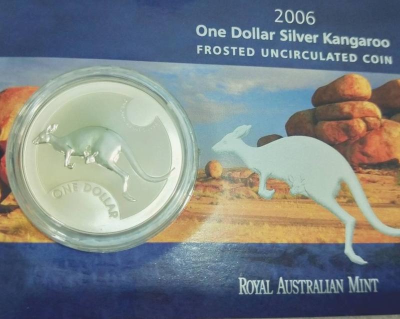2006年 澳洲袋鼠銀幣1枚-------原裝卡