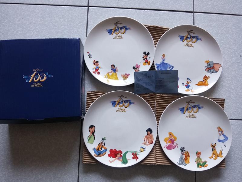 Disney 迪士尼 百年 紀念餐盤 4入 完整盒裝