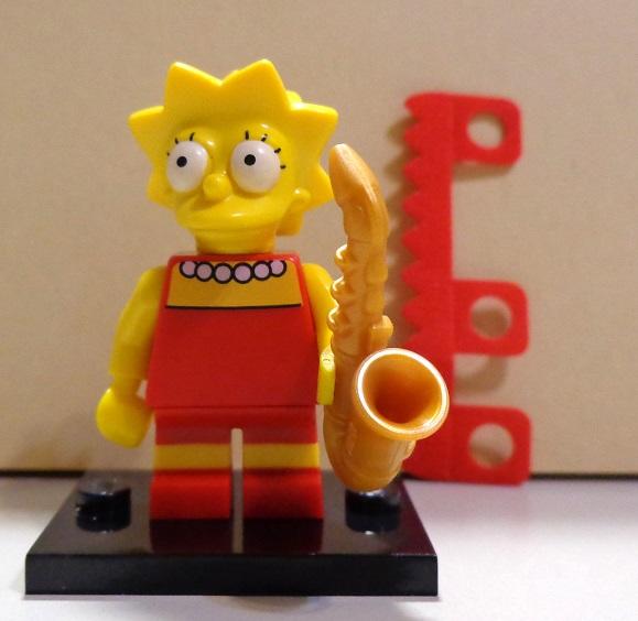 【LEGO樂高】71005抽抽樂The Simpsons 辛普森家庭 Lisa 點子花枝 紅衣版 含樂器金色喇叭黑色底板