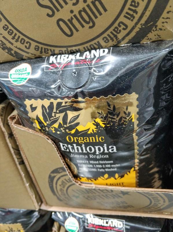 KIRKLAND柯克蘭衣索匹亞有機咖啡豆907g (2磅)淺烘培+衣索比亞水洗豆