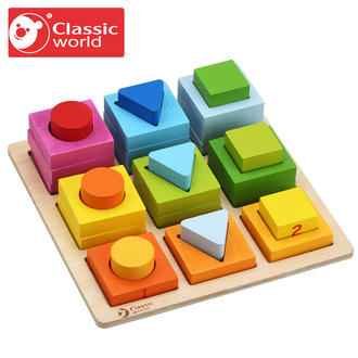 【小瓶子的雜貨小舖】德國 classic world 客來喜 經典木玩-幾何算術遊戲組 CLA3538 數學教具