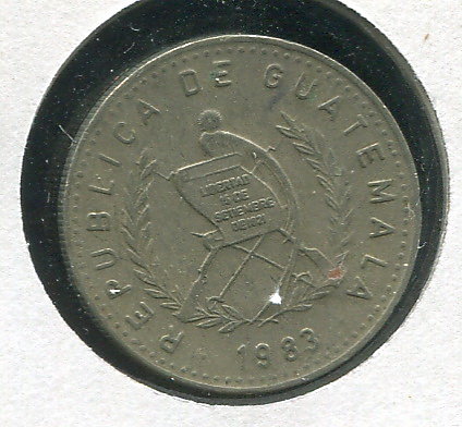 【錢幣】Guatemala(瓜地馬拉)，10 Cent，K277.4，1983，品相美 VF國際#19051143 