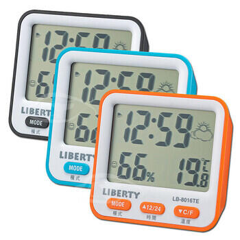【利百代】LB-8016TE 多功能 溫濕度器 時鐘 鬧鐘(顏色隨機出貨)