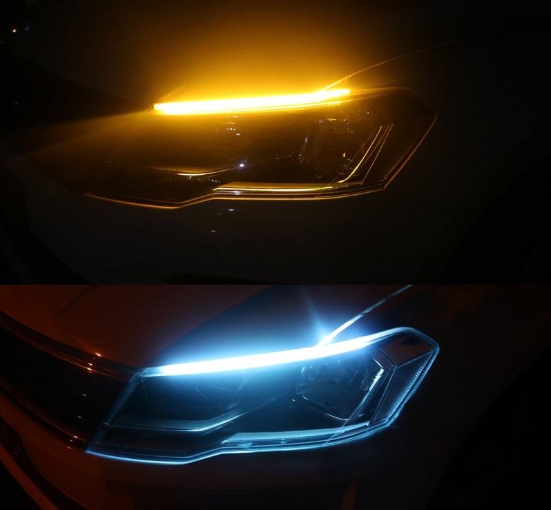 萊特 汽車精品 COB日行燈 方向燈 流水式 白光&冰藍款 不用拆燈殼 COB防水燈條 解碼 LED 