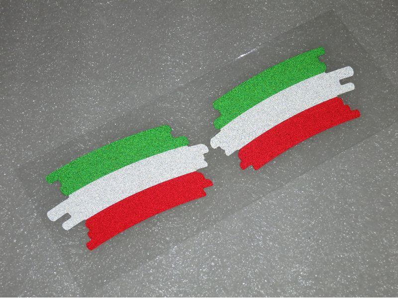 3M反光貼紙 7公分 2入裝 不規則形 義大利三色旗 46羅西 車身 面板 邊條 安全帽 貼紙 刮傷修補
