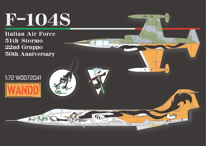 WandD 1/72 義大利空軍 F-104S 貓抓老鼠 彩繪水貼紙  
