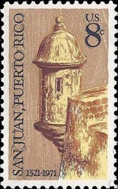 1971 美國 波多黎各首府聖胡安市San Juan 450年紀念郵票 sc#1437 歷史 城堡 專題 現標現得